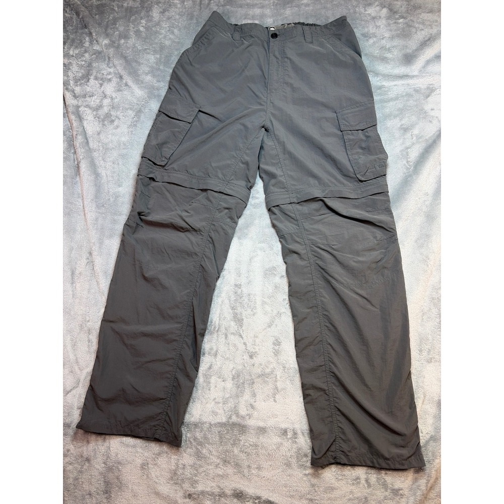 REI Sahara Convertible Cargo Hiking Pants Mens 32L Gray Zip Off Shorts 861660